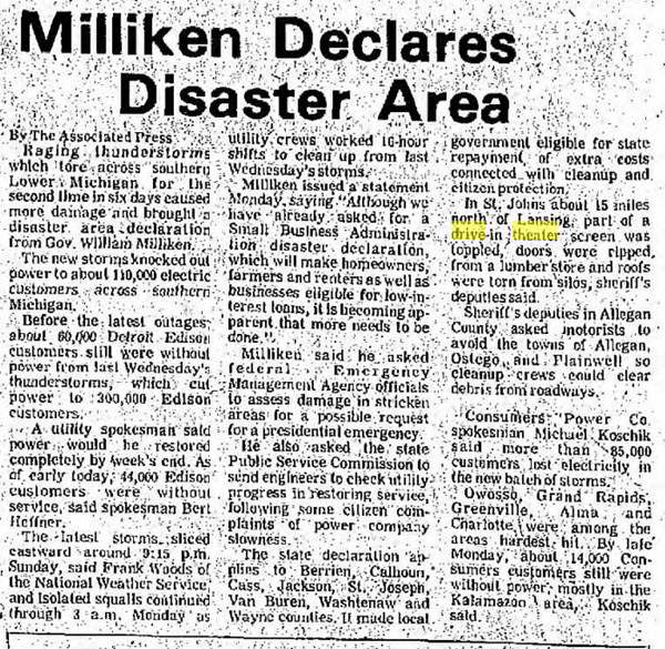 Family Drive-In Theatre - Jul 22 1980 Article On Twister